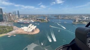 Helicopter flight over Sydney